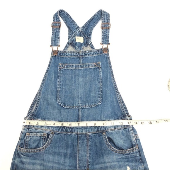 Gap Kids Distressed Denim Bib Overalls EUC Kid's XXL Regular - Picture 4 of 8